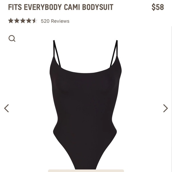 SKIMS FITS EVERYBODY CAMI BODYSUIT NEVER WORN SIZE 2X ONYX BLACK - Picture 1 of 7